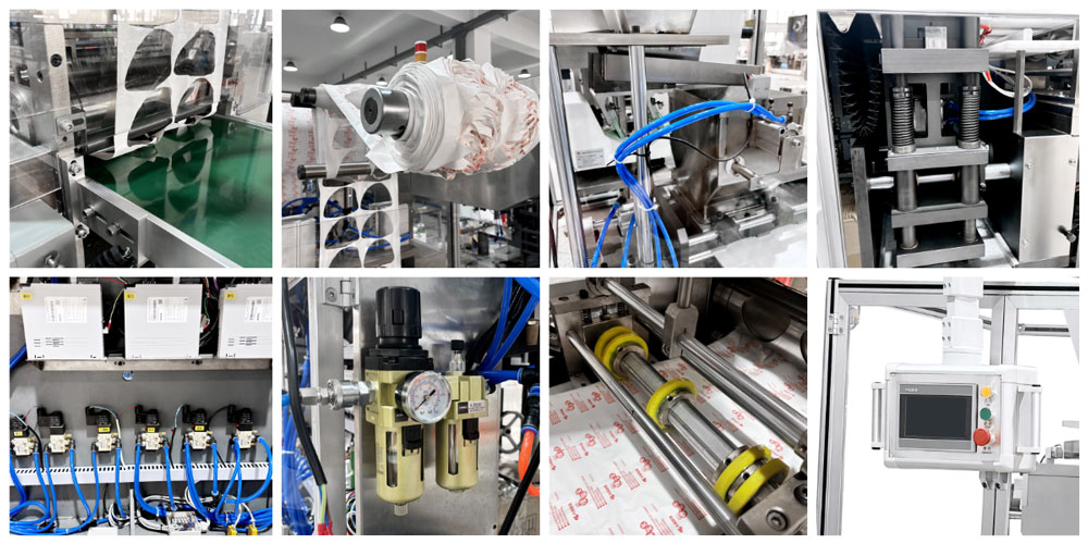 HY-NB-350滚刀暖包机带玻璃罩机械细节